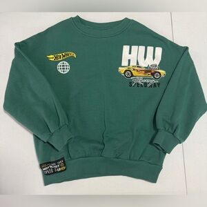 Zara Green Crewneck Sweater with Graphic Design